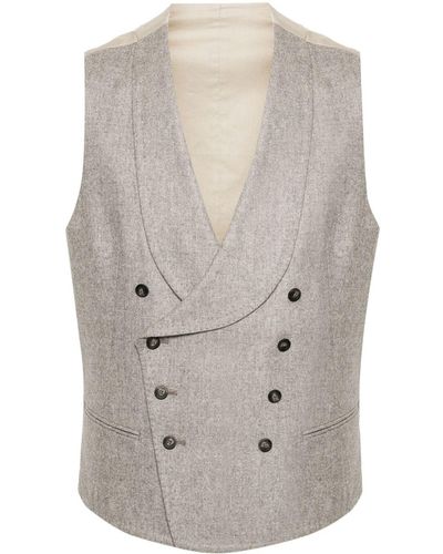 Tagliatore Double-Breasted Virgin Wool Waistcoat - Grey
