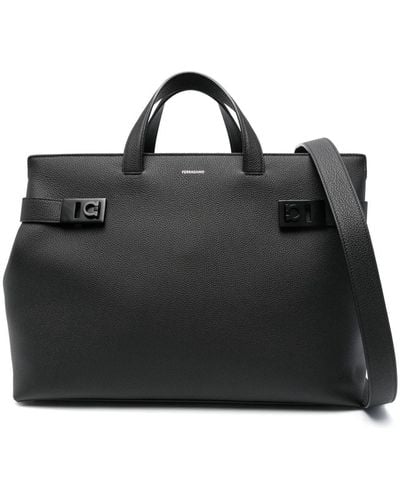 Ferragamo Leather Tote Bag - Black