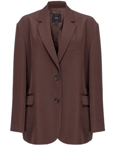 Pinko Notched-Lapel Single-Breasted Blazer - Brown