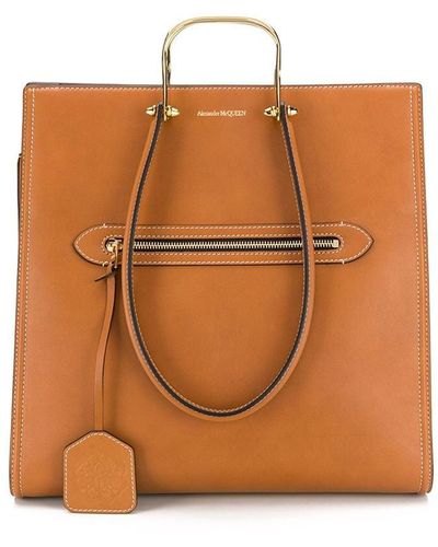 Alexander McQueen The Tall Story Tote Bag - Brown