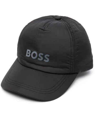 BOSS Logo-Print Baseball Cap - Black