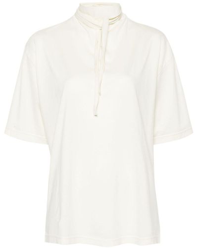 Lemaire Cotton T-Shirt With Foulard - White