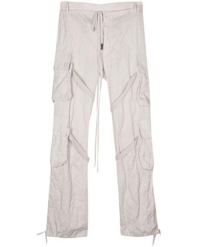 Ann Demeulemeester Kat Cargo-Pockets Straight Trousers - White