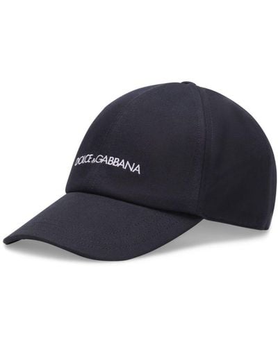 Dolce & Gabbana Logo-Embroidered Cotton Baseball Cap - Blue