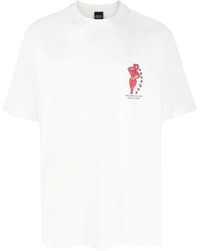 PAS DE MER Graphic-Print Cotton T-Shirt - White