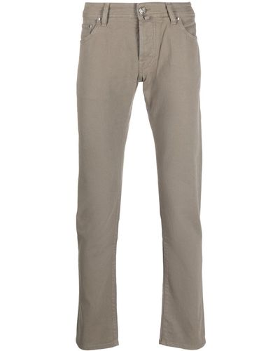 Jacob Cohen Logo-patch Straight-leg Pants - Gray
