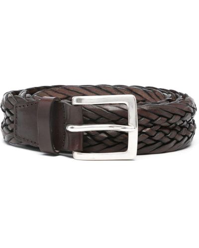Orciani Braided Leather Belt - Black