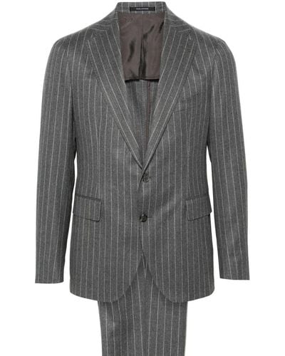 Tagliatore Single-Breasted Striped Suit - Grey
