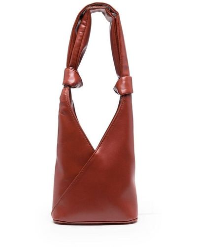 MM6 by Maison Martin Margiela Knot-detail Leather Tote - Red