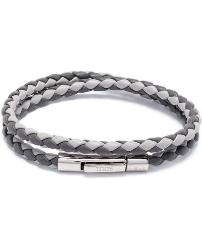 Tod's Mycolors Woven-Leather Bracelet - Metallic