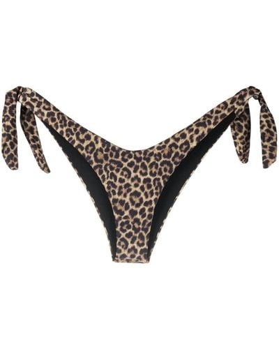 MATINEÉ Nadine Leopard-Print Tied Bikini Briefs - Black