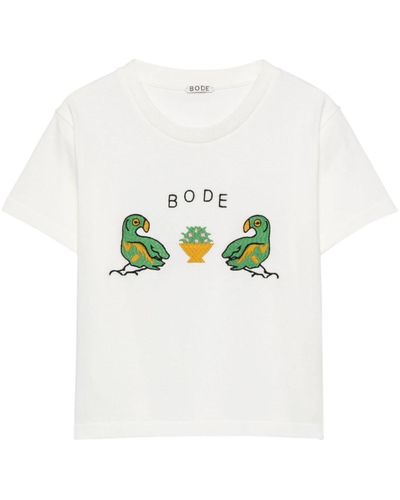 Bode Twin Parakeet T-Shirt - White