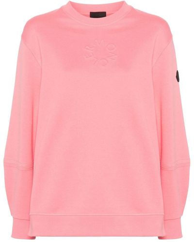 Moncler Embossed-Logo Cotton Sweatshirt - Pink