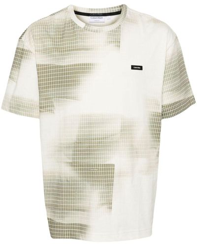 Calvin Klein Abstract Logo-Print T-Shirt - White