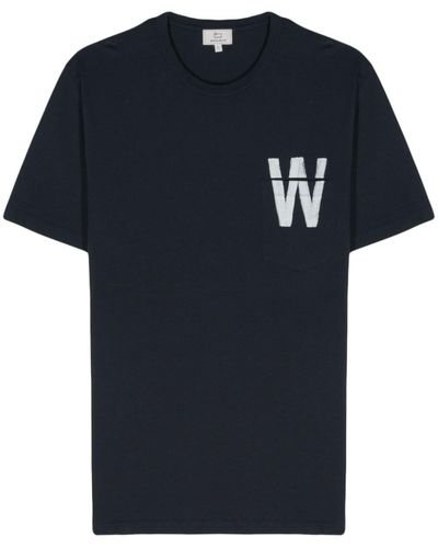 Woolrich Graphic-Print Cotton T-Shirt - Blue