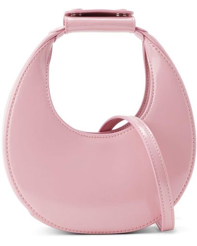 STAUD Goodnight Moon Leather Tote Bag - Pink