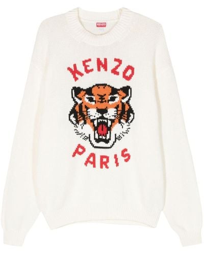 KENZO Lucky Tiger Cotton-Blend Sweatshirt - White