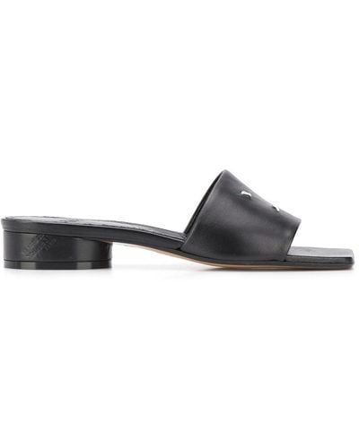 Maison Margiela Contrasting Stitching Square-toe Sandals - Black