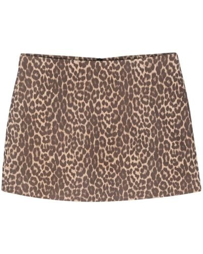 Musier Paris Savana Leopard-Print Mini Skirt - Brown