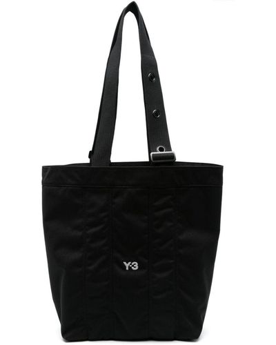 Y-3 Logo-Embroidered Tote Bag - Black