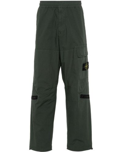 Stone Island Compass-Motif Cargo Trousers - Green