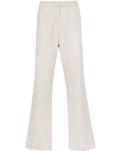 Daily Paper Zuri Patterned-Jacquard Trousers - White