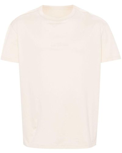 Maison Margiela Logo-Embroidered Cotton T-Shirt - Natural