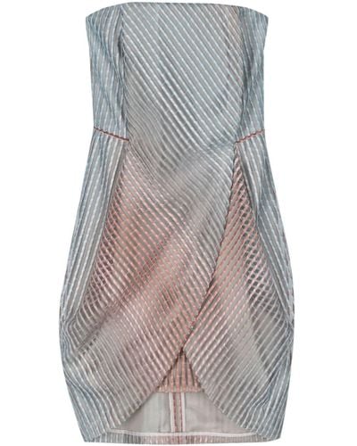 Giorgio Armani Ombré-Ribbed Mini Dress - Gray