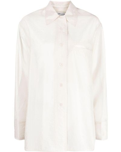 Low Classic Semi-Sheer Buttoned Shirt - White
