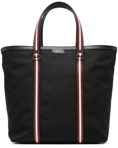 Bally Stripe-Detail Tote Bag - Black