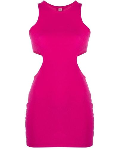 Reina Olga Cut-Out Mini Beach Dress - Pink
