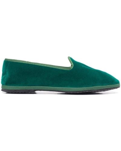 HABILLÈ Sofia Velvet Court Shoes - Green