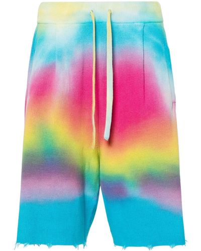 Laneus Tie-Dye Distressed Shorts - Pink