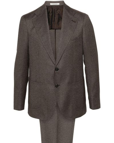 Tagliatore Mélange Single-Breasted Suit - Grey