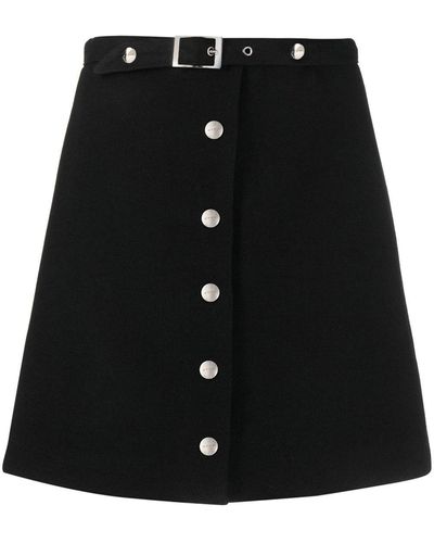 Etro Belted Virgin Wool Miniskirt - Black