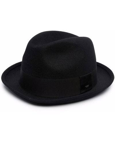 Saint Laurent Ribbon-Trim Felt Trilby Hat - Black