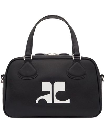 Courreges Reedition Bowling Leather Bag - Black