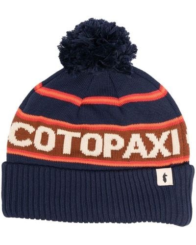 COTOPAXI Logo Print Pompom Hat - Blue