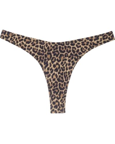 MATINEÉ Leopard-Print High-Cut Bikini Bottoms - Brown