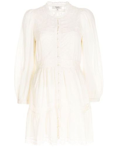 Sea Haven Dobby Pintucked Short Dress - White