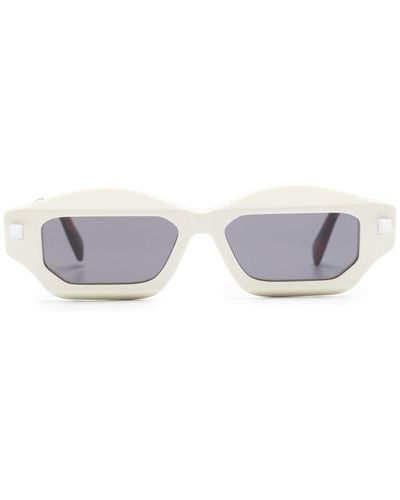 Kuboraum Angular Slim-frame Sunglasses - White