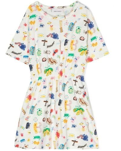 Bobo Choses Funny Insects Organic Cotton Dress - White