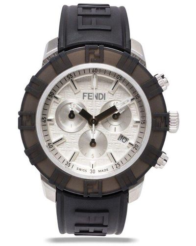Fendi Fendastic 45Mm Chronograph Watch - Gray