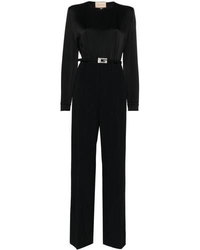 Gucci Belted Long Jumpsuit - Black