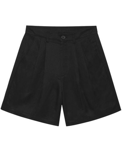 Anine Bing Carrie Pleat-Detailing Shorts - Black