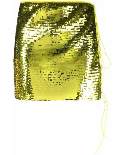 Oséree Sequin-Embellished Mini Skirt - Yellow