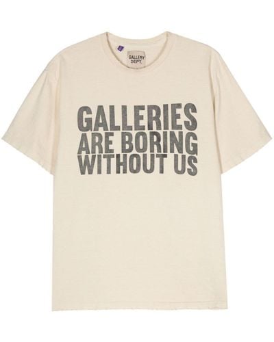 GALLERY DEPT. Slogan-Print Cotton T-Shirt - Natural