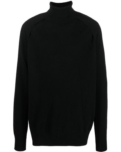Ann Demeulemeester Raglan Sleeve Roll Neck Sweater - Black