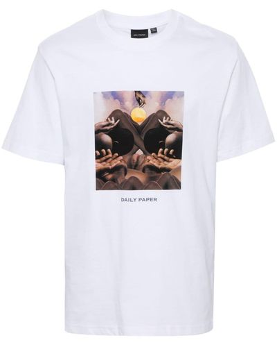 Daily Paper Graphic-Print Cotton T-Shirt - White