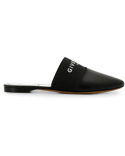 Givenchy Bedford Logo-print Leather Backless Mules - Black